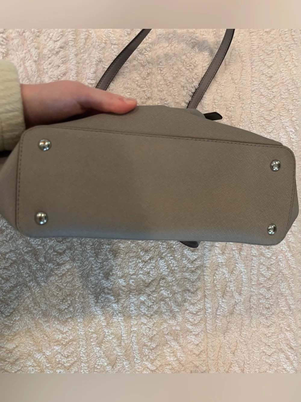 Michael Kors Taupe Saffiano Shoulder Tote